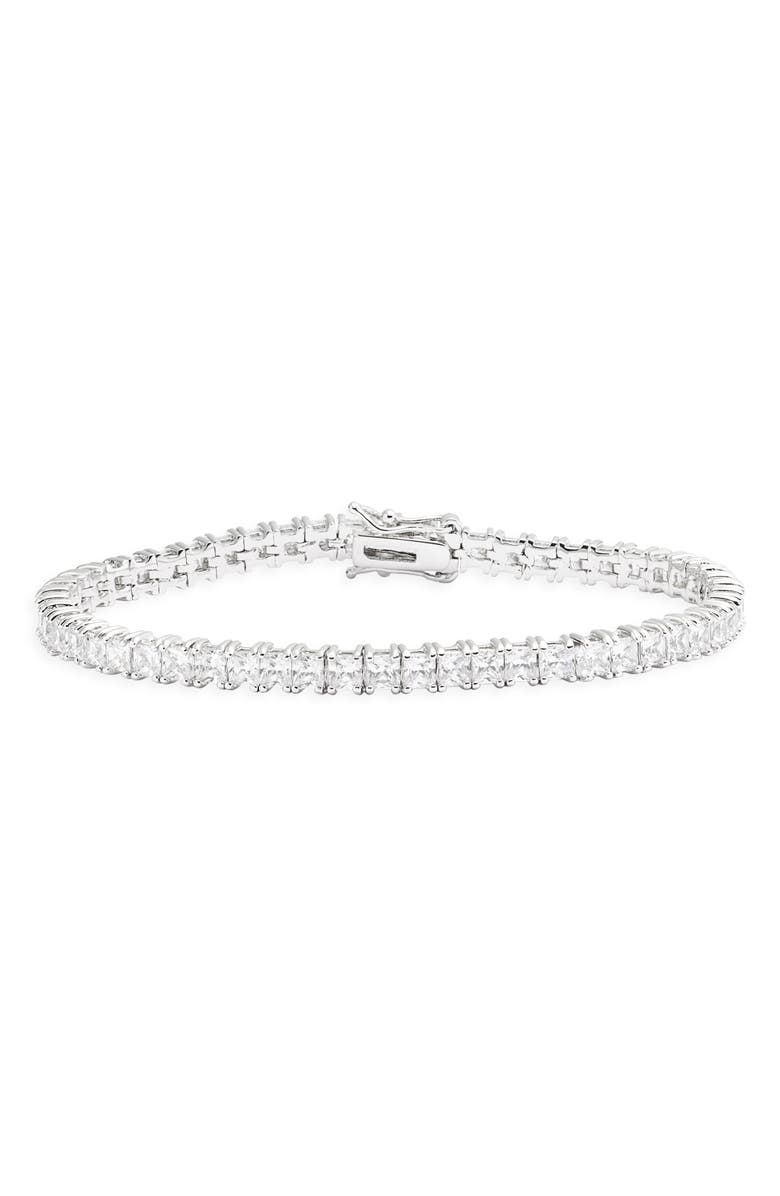 SHYMI Cubic Zirconia Tennis Bracelet, Main, color, Silver