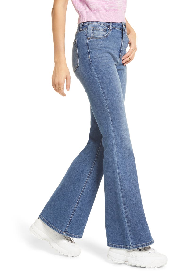 Flare Jeans, Alternate, color, FADED BLUE WASH