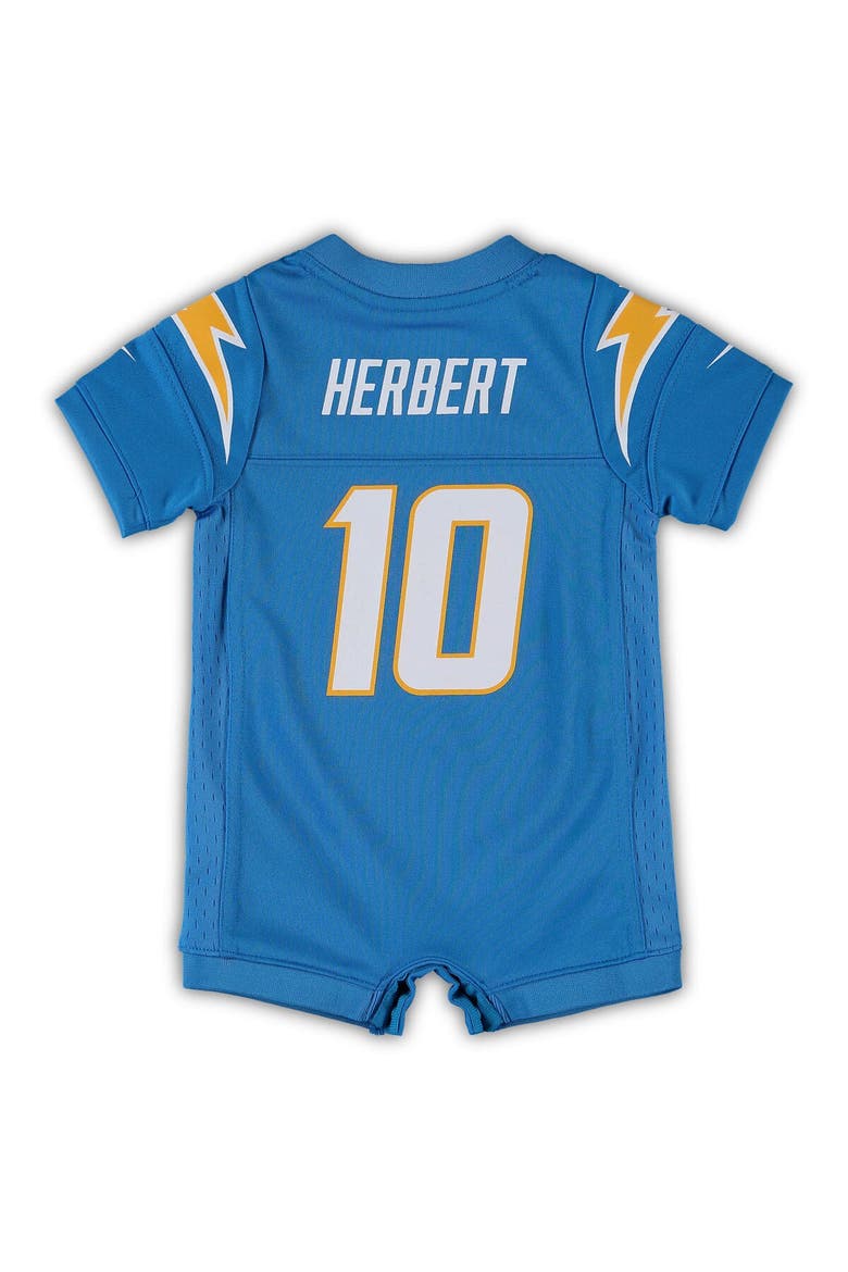 Infant Nike Justin Herbert Powder Blue Los Angeles Chargers Game Romper Jersey, Alternate, color, Powder Blue