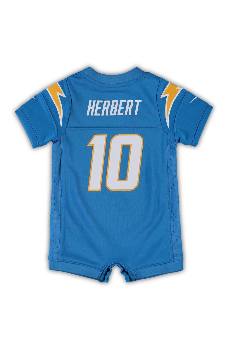 Nike Infant Nike Justin Herbert Powder Blue Los Angeles Chargers Game Romper Jersey, Alternate, color, Powder Blue