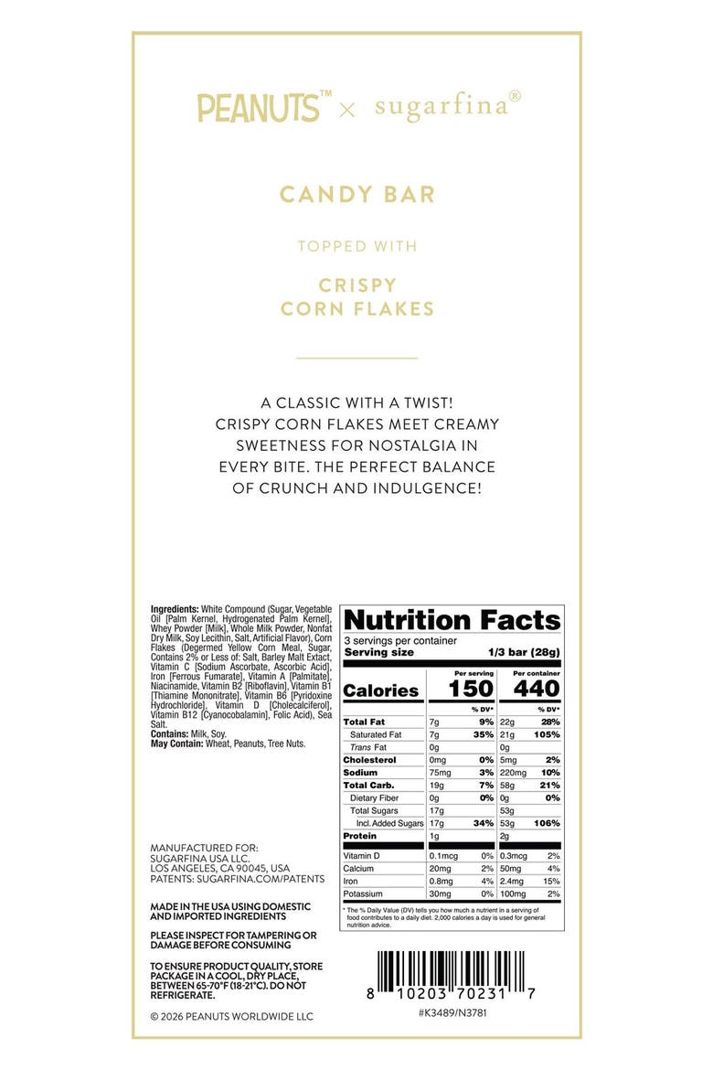 4-Piece Sweet Corn Flakes Candy Bar Set, Alternate, color, NO COLOR