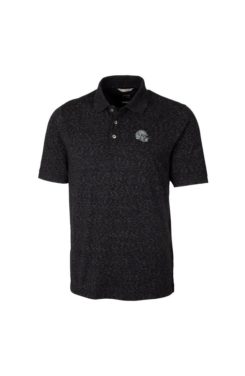 Cutter & Buck Men's Cutter & Buck  Black Las Vegas Raiders Helmet Advantage Space Dye Tri-Blend Polo, Alternate, color, 
