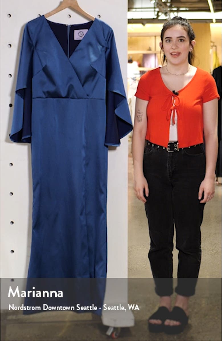 Satin Crepe Trumpet Gown, sales video thumbnail