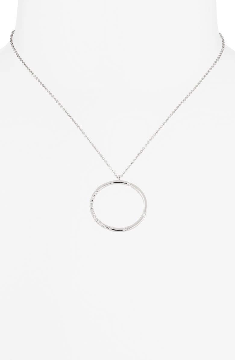 NORDSTROM RACK Cluster CZ Circle Pendant Necklace, Alternate, color, Clear- Silver