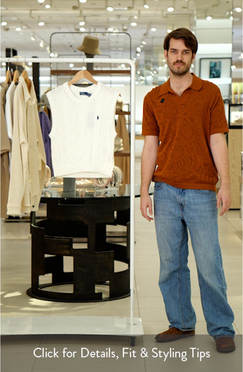 Cable Knit Crop Cotton Sweater Vest, sales video thumbnail