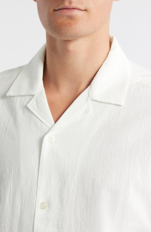 Brooklyn Industries Short Sleeve Cotton Button-up Shirt In White