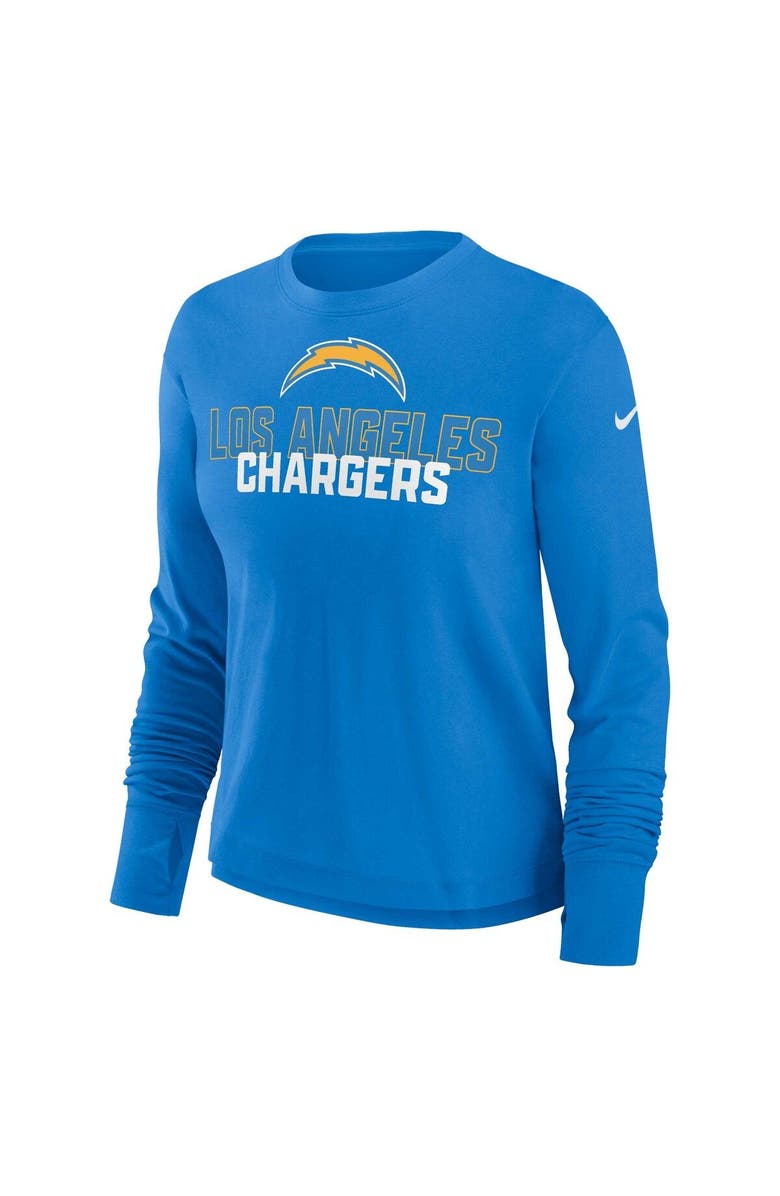 Nike Women's Nike Powder Blue Los Angeles Chargers Modest Crop Performance Long Sleeve T-Shirt, Alternate, color, Powder Blue