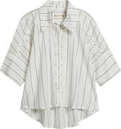 Free People Seaside Stripe Cotton Shirt