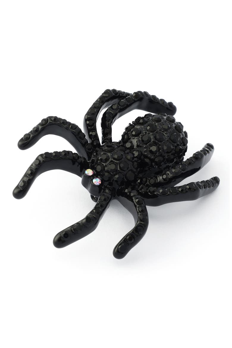 Spider Brooch, Alternate, color, BLACK