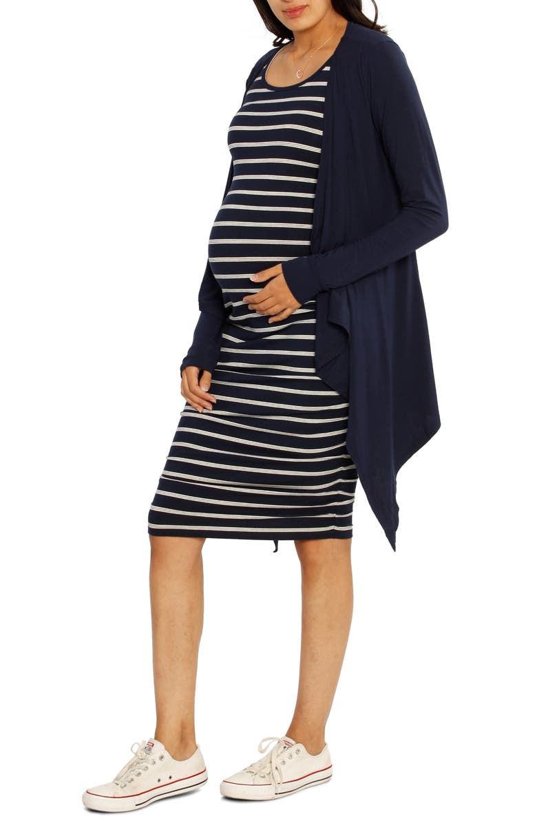 Angel Maternity Maternity Dress & Cardigan Set, Alternate, color, 
