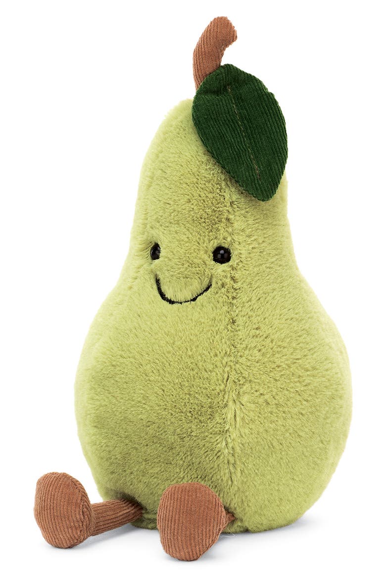 Amusable Pear Stuffed Animal, Main, color, GREEN