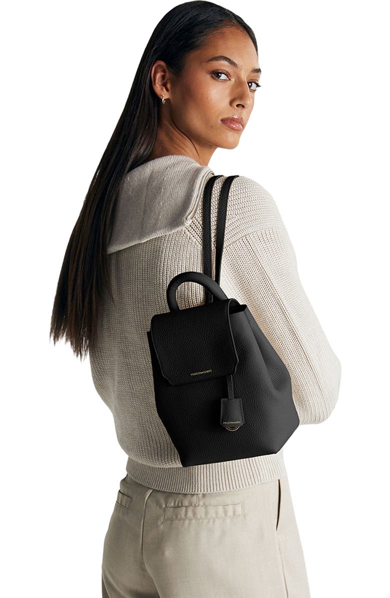 MAISON de SABRÉ Mini Soft Leather Backpack, Alternate, color, Black Caviar