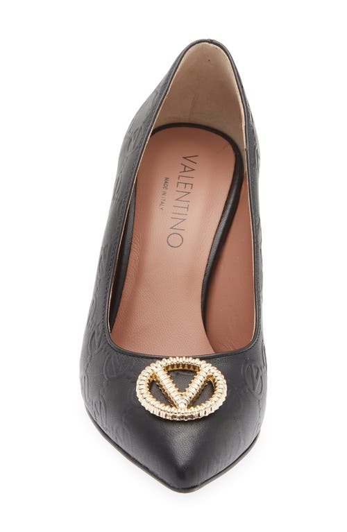 Valentino By Mario Valentino Clara Vlogo Embossed Pump In Black