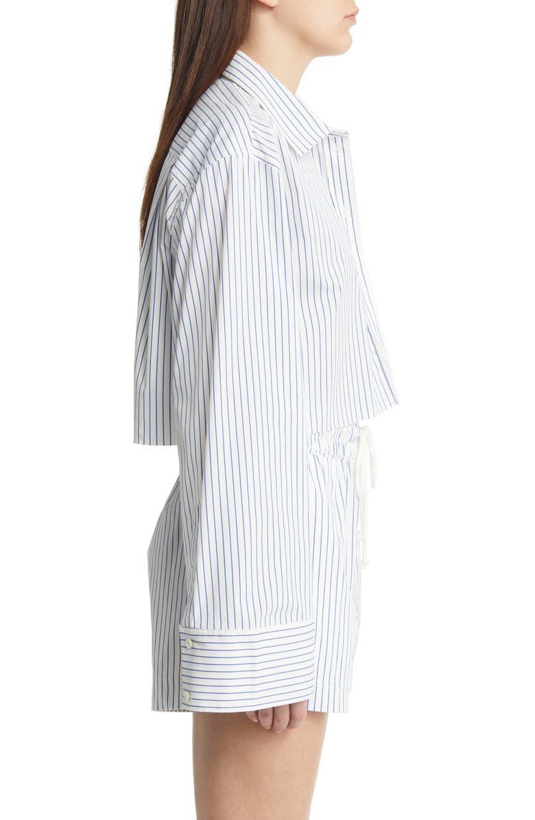 FRAME Stripe Wide Sleeve Crop Shirt, Alternate, color,