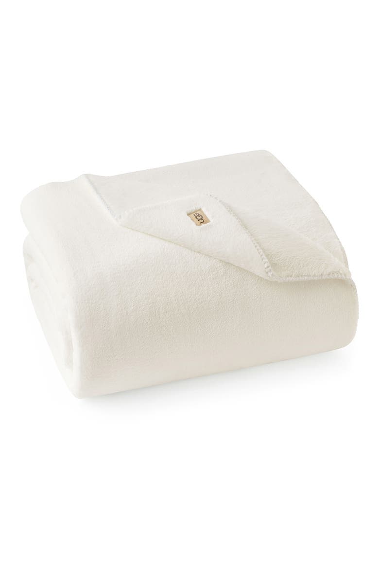 Whitecap Fleece Bed Blanket, Main, color, SNOW