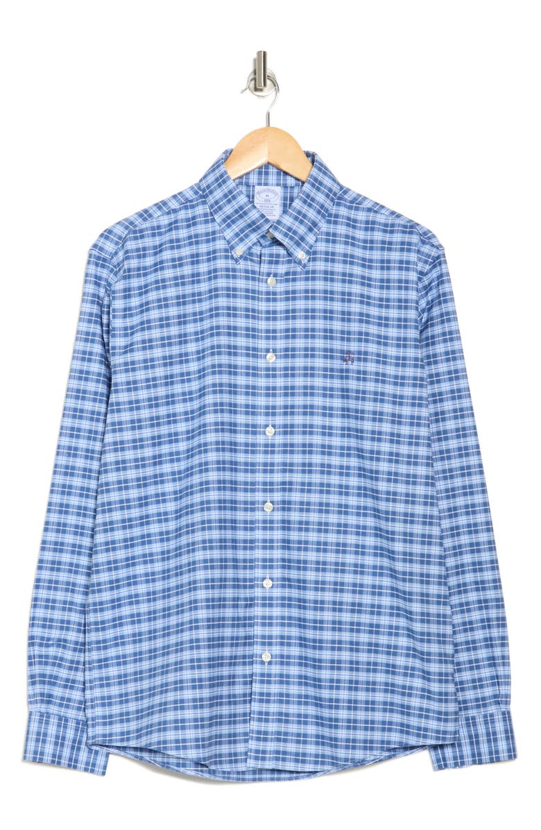 Brooks Brothers Regular Fit Plaid Stretch Button-Down Dress Shirt, Alternate, color,
