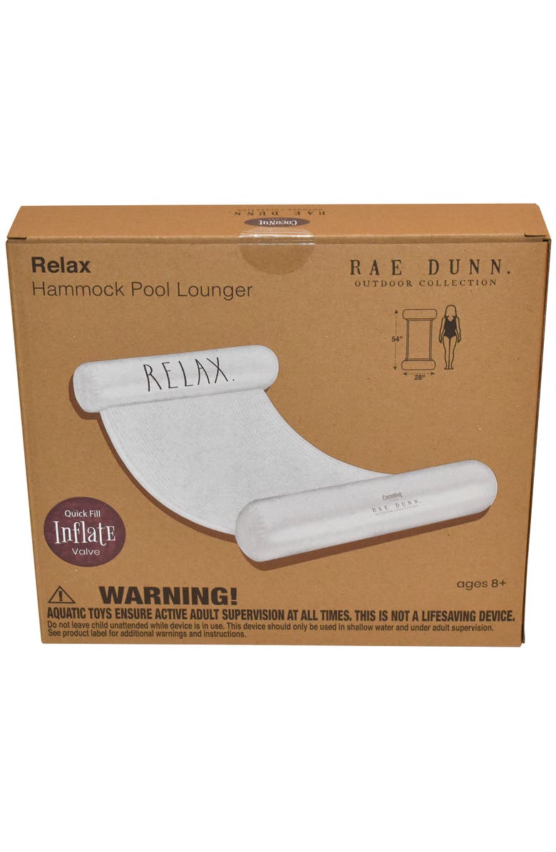 Rae Dunn Relax Hammock Pool Lounge 54"X 28", Alternate, color, White