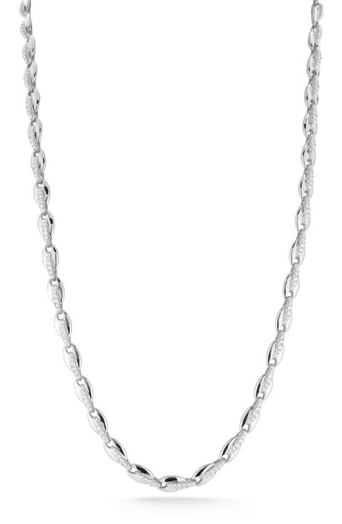 Cubic Zirconia Link Collar Necklace
