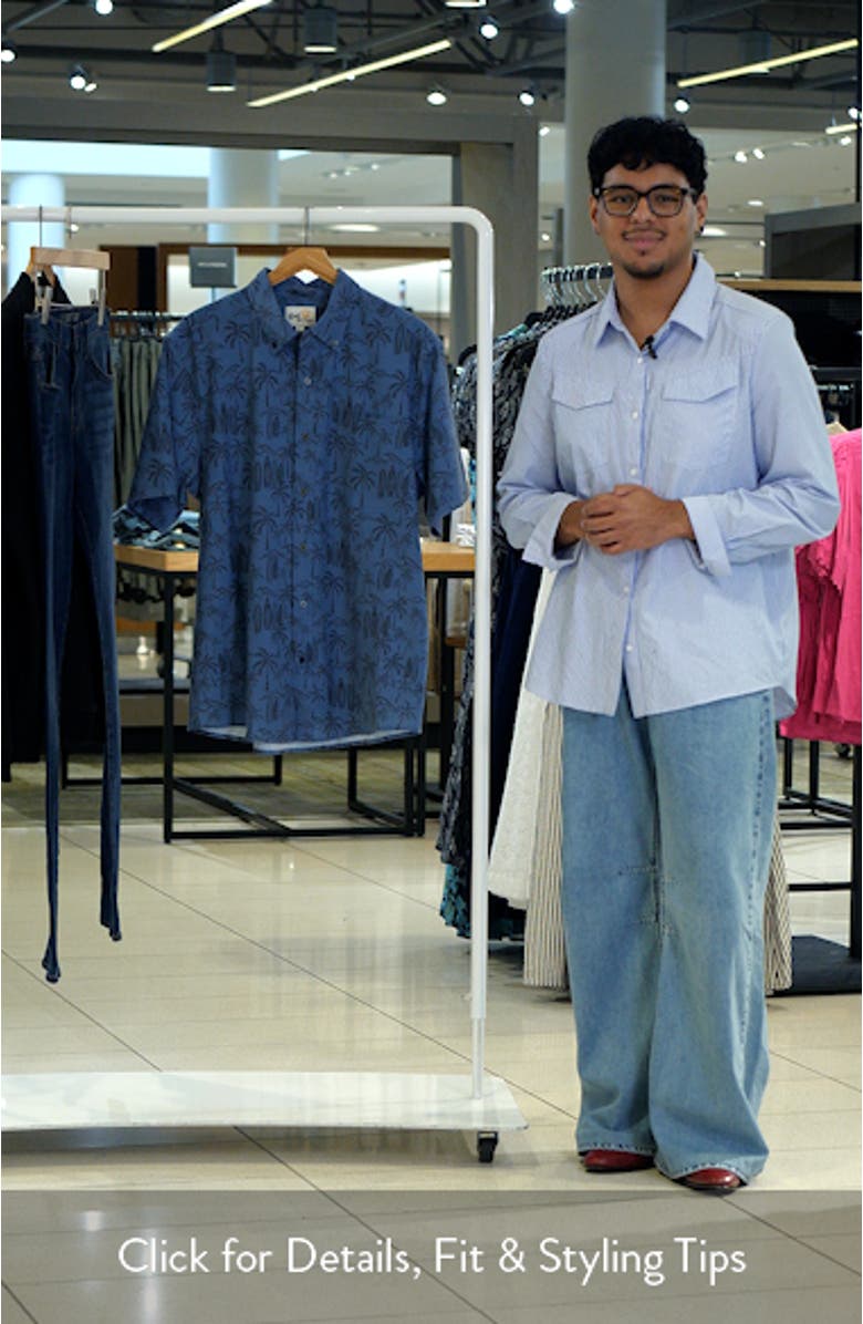 Surf Break Short Sleeve Button-Down Sport Shirt, sales video thumbnail