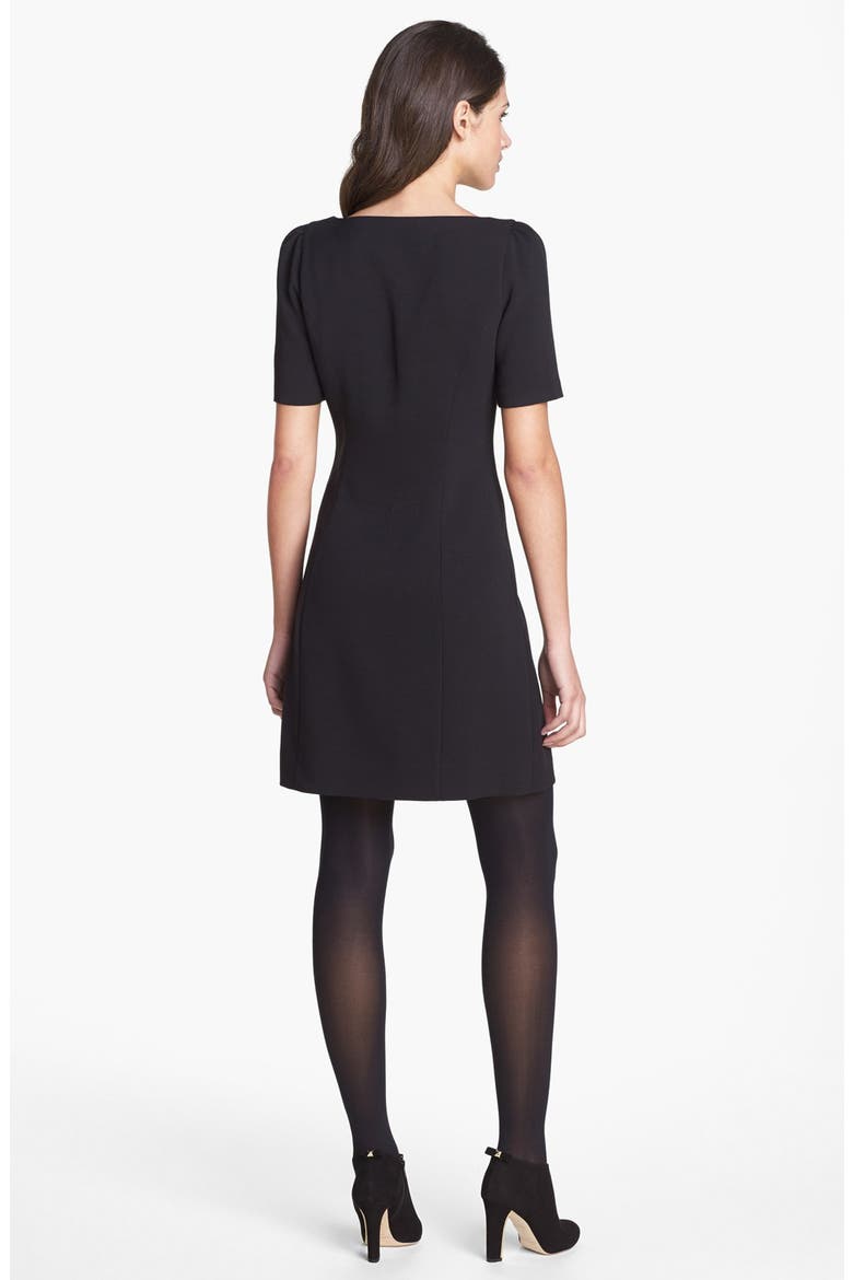 'kylie' stretch a-line dress, Alternate, color, BLACK