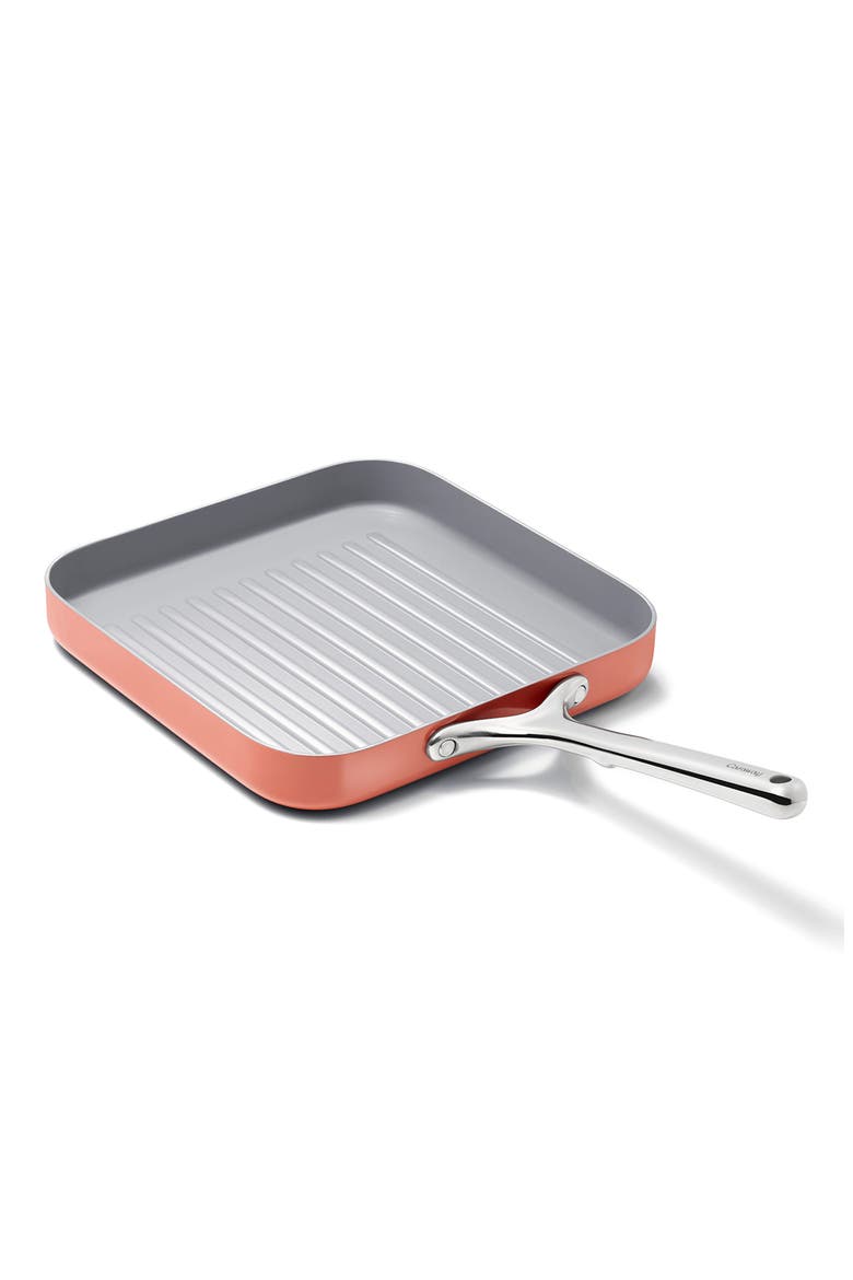 11" Ceramic Nonstick Square Grill Pan, Main, color, PERRACOTTA