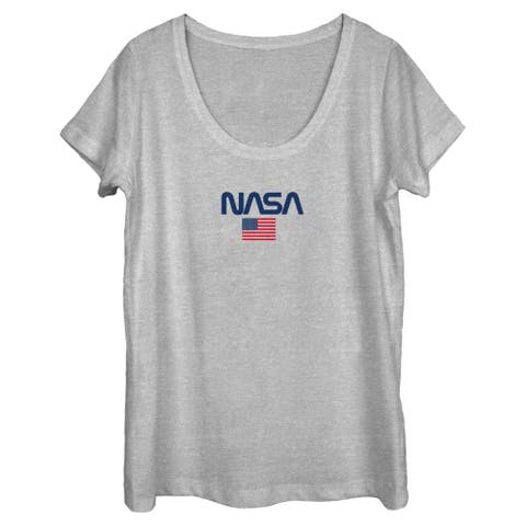Womens NASA Americana Logo Flag T Shirt