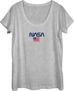 NASA Womens NASA Americana Logo Flag T Shirt