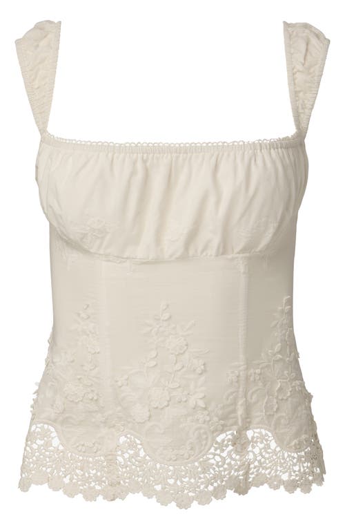 Weworewhat Lace Wide Strap Ruched Cup Corset Top
