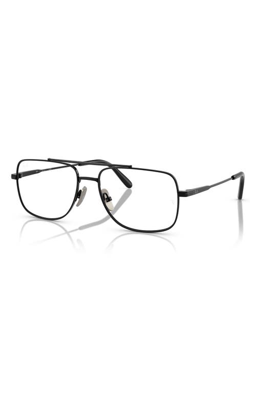Ray Ban Ray-ban William Titanium 56mm Square Optical Glasses In Black