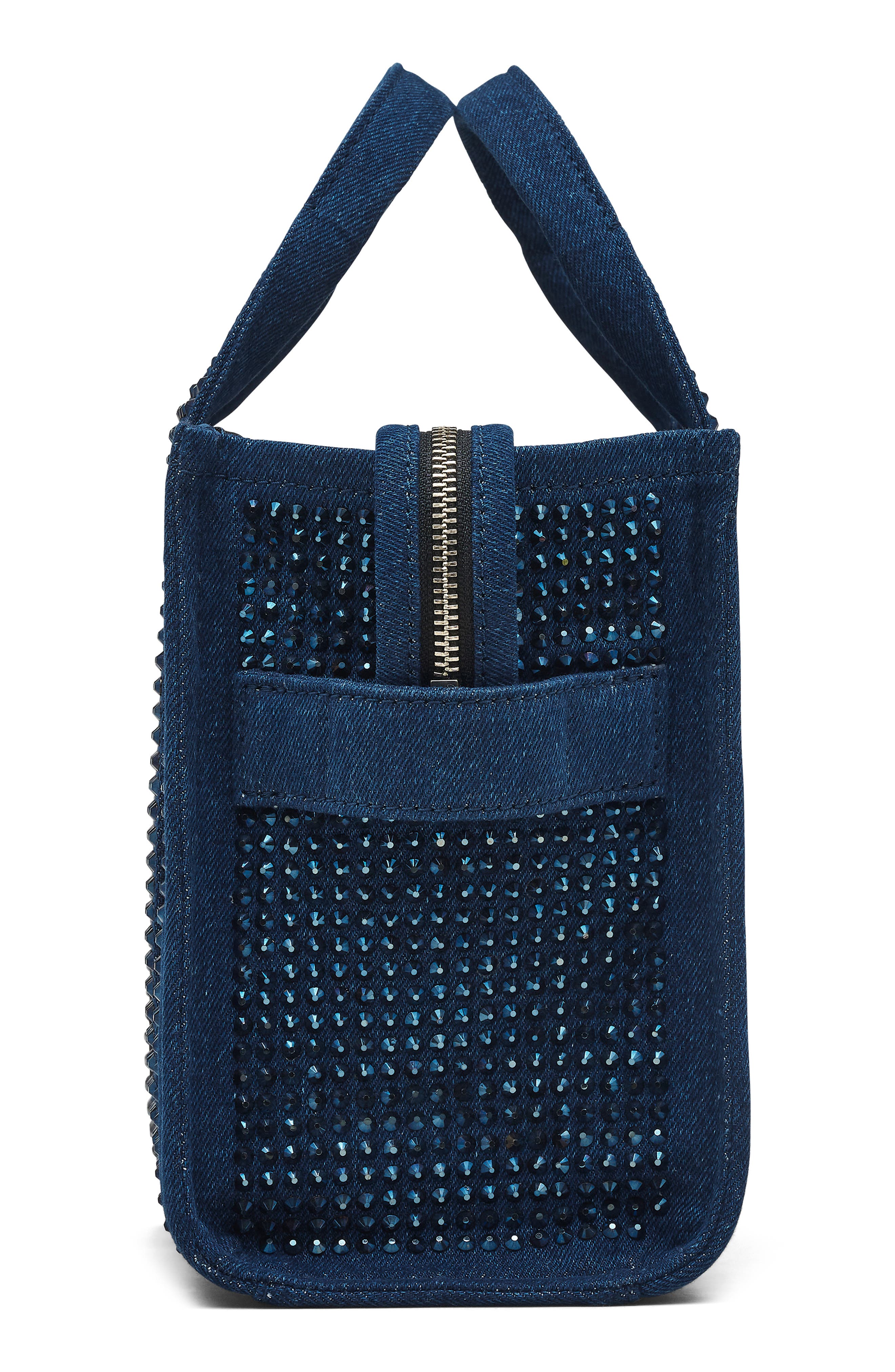 Marc Jacobs The Crystal Denim Small Tote Bag, Alternate, color, 