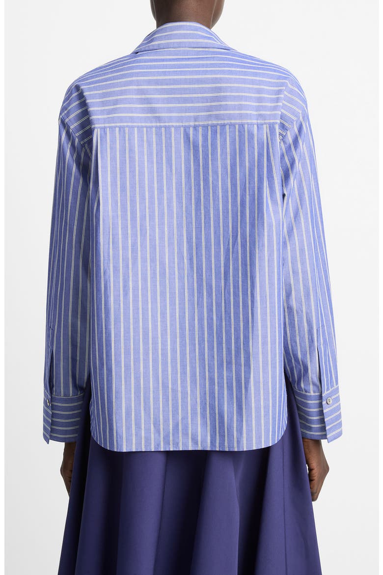 Stripe Relaxed Cotton Popover Shirt, Alternate, color, PALE TWILIGHT