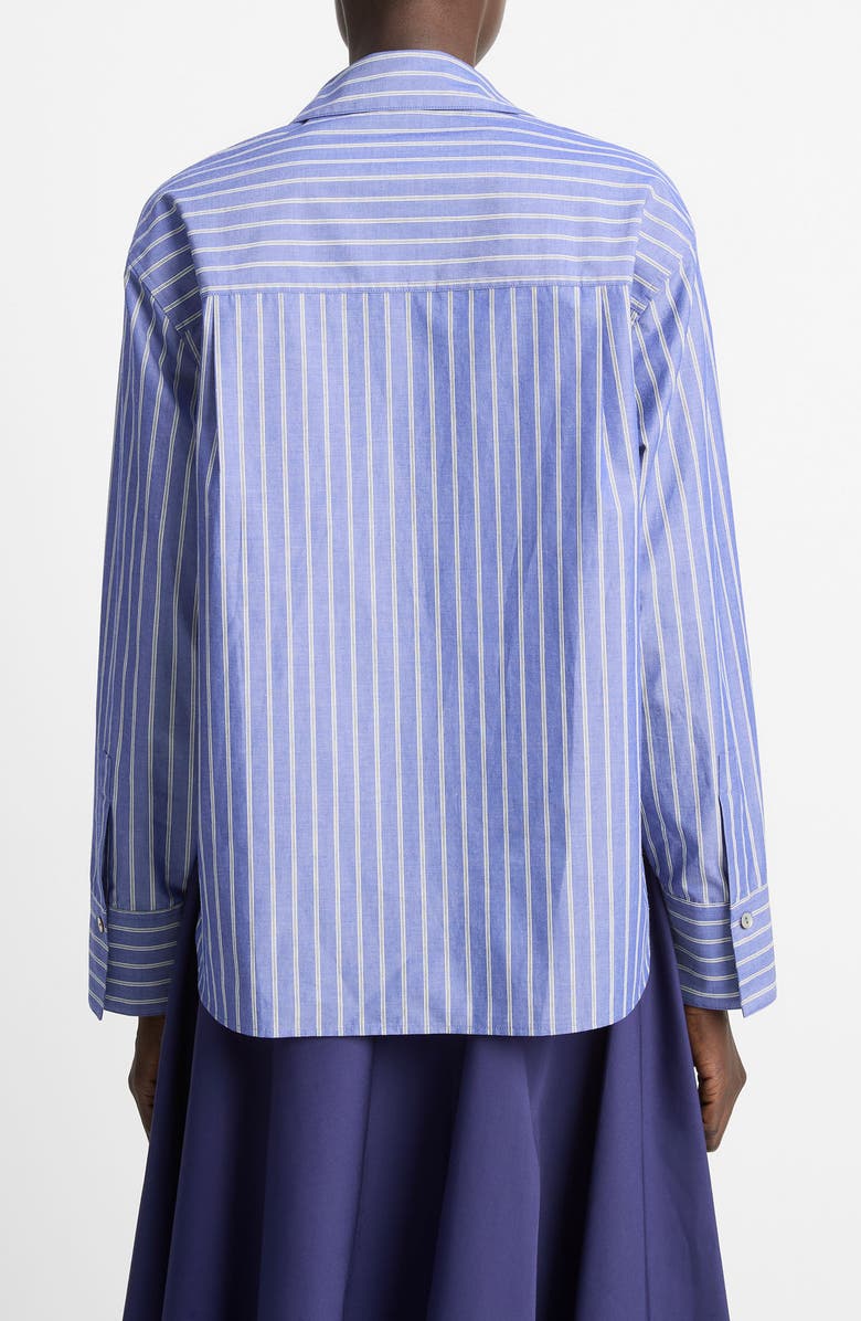 Vince Stripe Relaxed Cotton Popover Shirt, Alternate, color, Pale Twilight