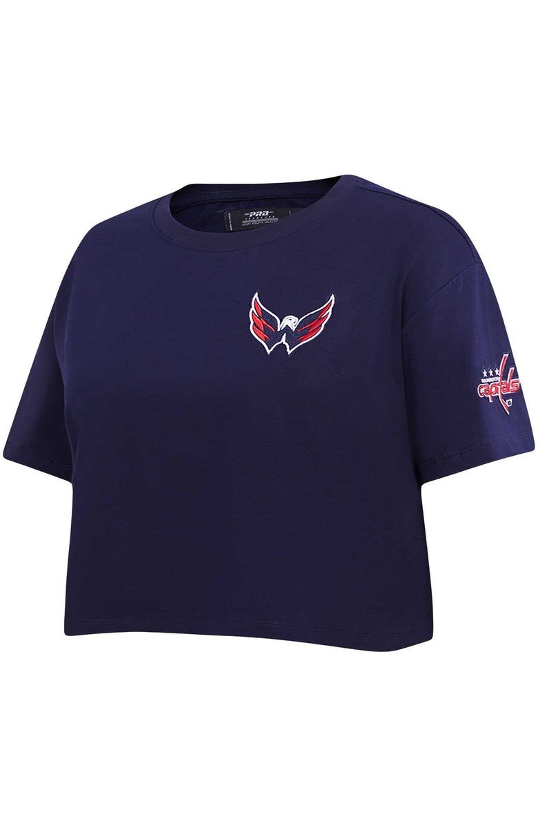 PRO STANDARD Women's Pro Standard Navy Washington Capitals Classic Boxy Cropped T-Shirt, Alternate, color, 