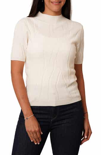Intarsia Short Sleeve Sweater