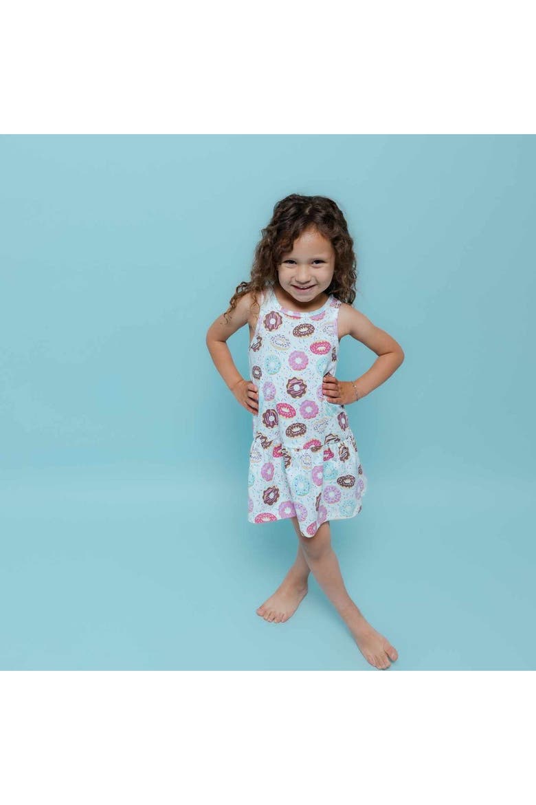 Kids Organic Drop Waist Dress with Matching Biker Shorts, Alternate, color, Donuts