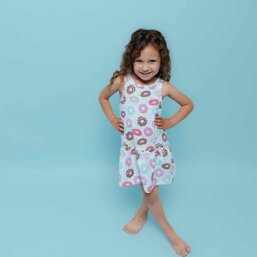 Norani Kids Organic Drop Waist Dress With Matching Biker Shorts In Donuts