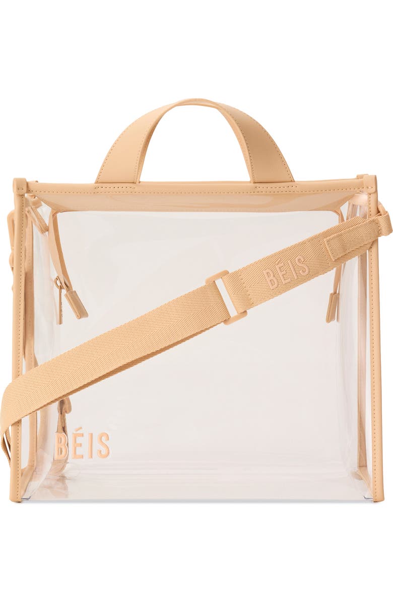 Béis The Clear Stadium Tote, Main, color, Beige