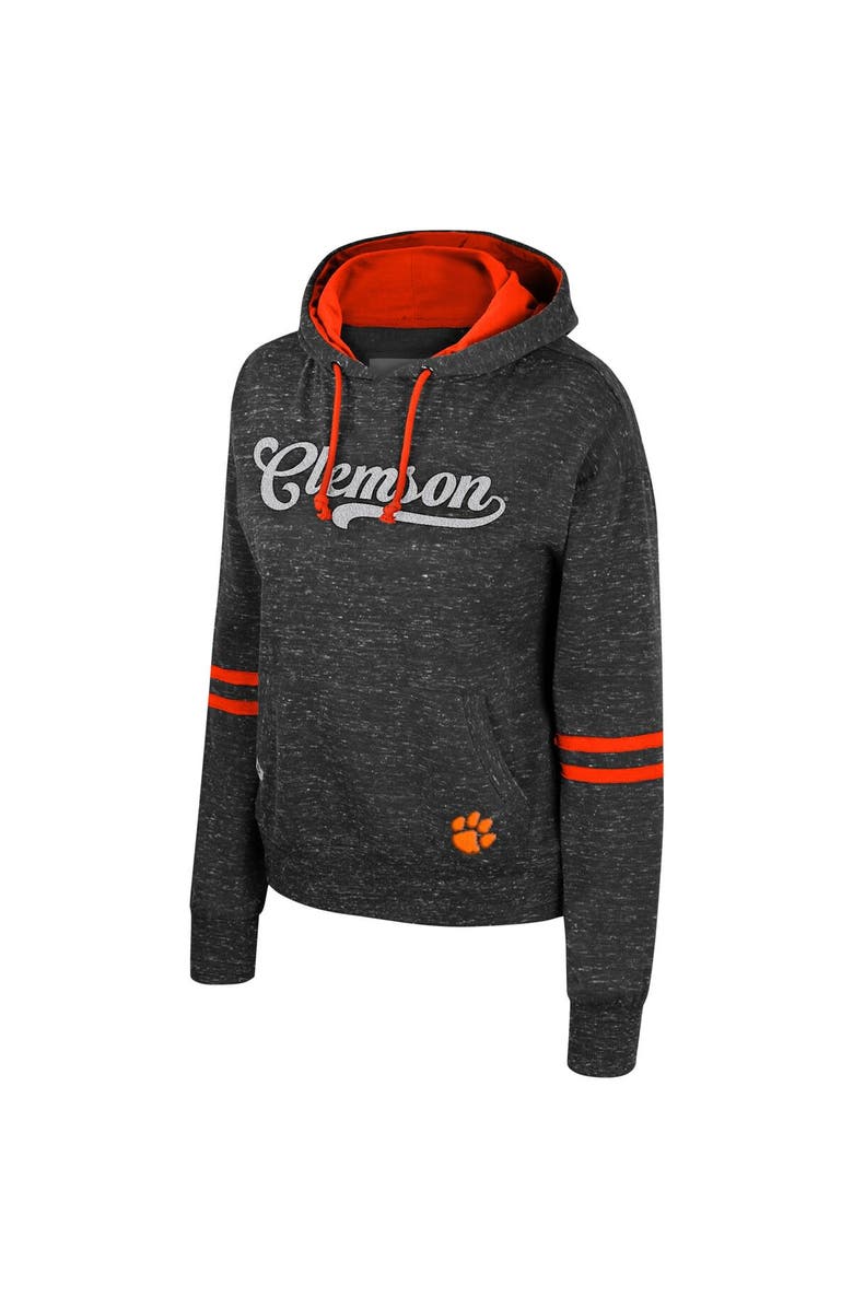 COLOSSEUM Women's Colosseum  Charcoal Clemson Tigers Catherine Speckle Pullover Hoodie, Alternate, color, Charcoal