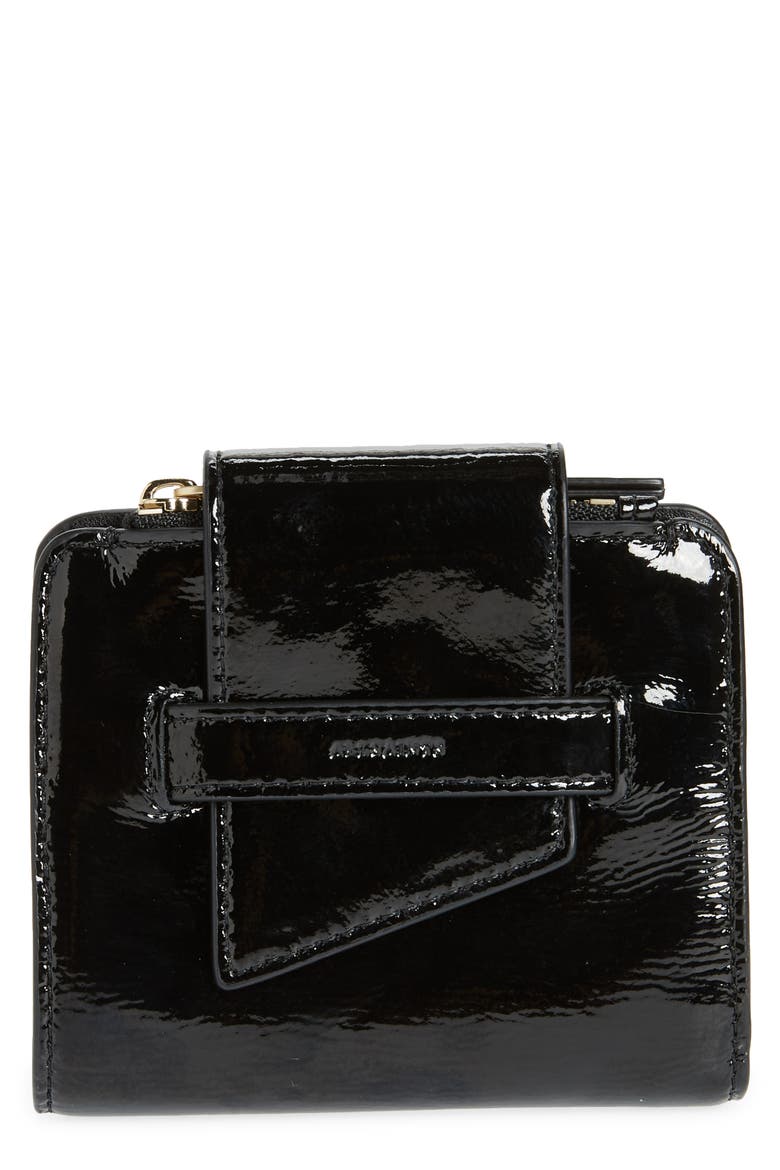 Small Ray Leather Wallet, Main, color, LIQUID BLACK