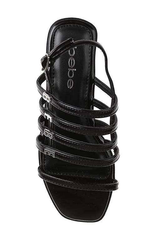 Bebe Logo Cage Sandal In Black