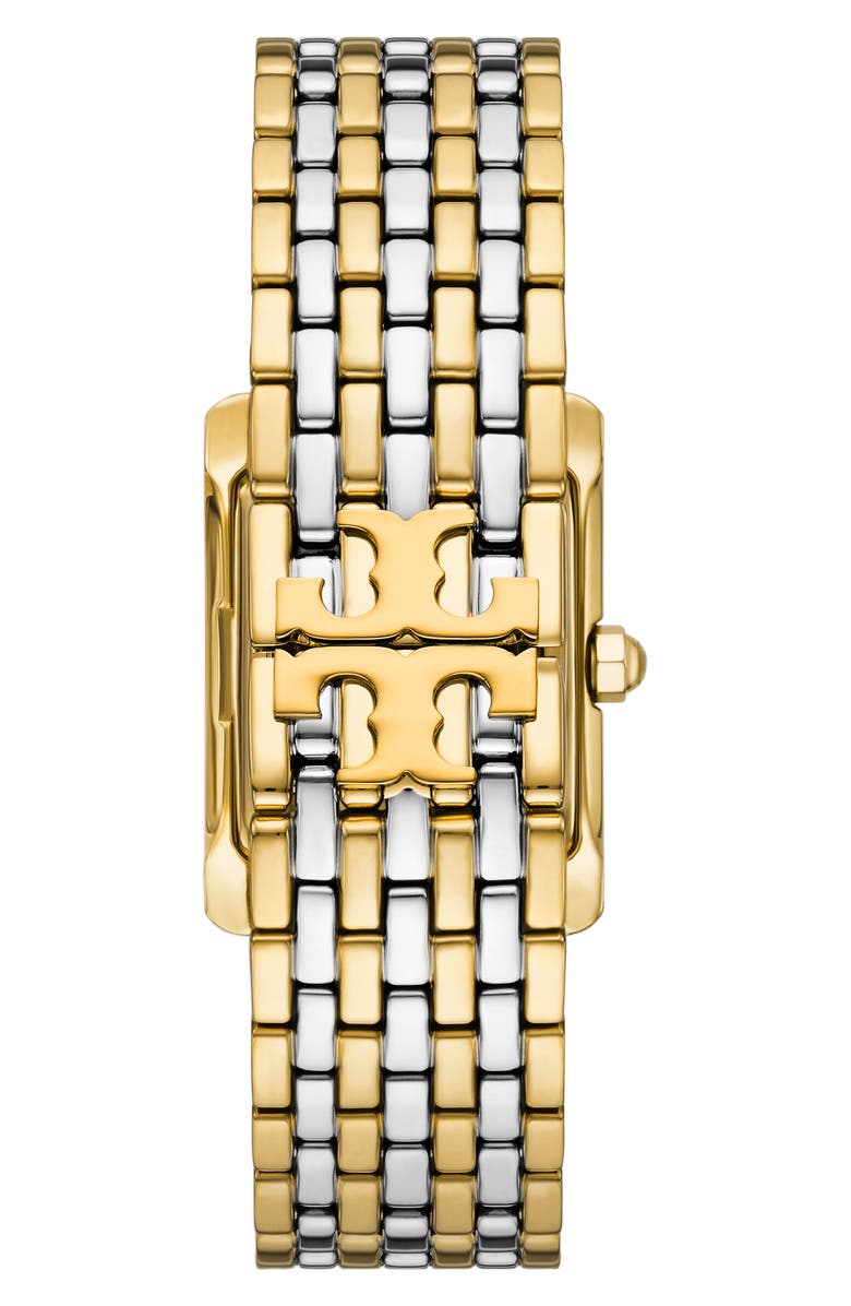 Tory Burch The Eleanor Crystal Bracelet Watch, 27mm x 34mm, Alternate, color, Two Tone