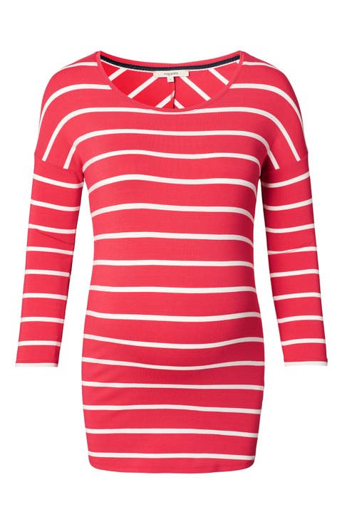Lila Stripe Maternity Tee