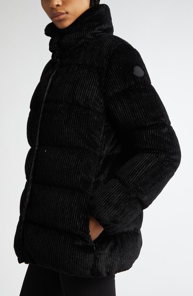 Moncler Cochevisse Metallic Corduroy Down Jacket, Alternate, color, 
