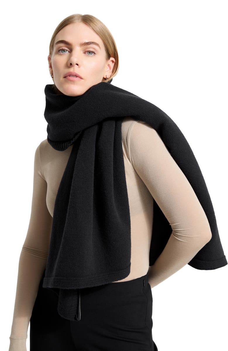 Marcella Mika Merino Wool Knit Cape, Alternate, color, Black