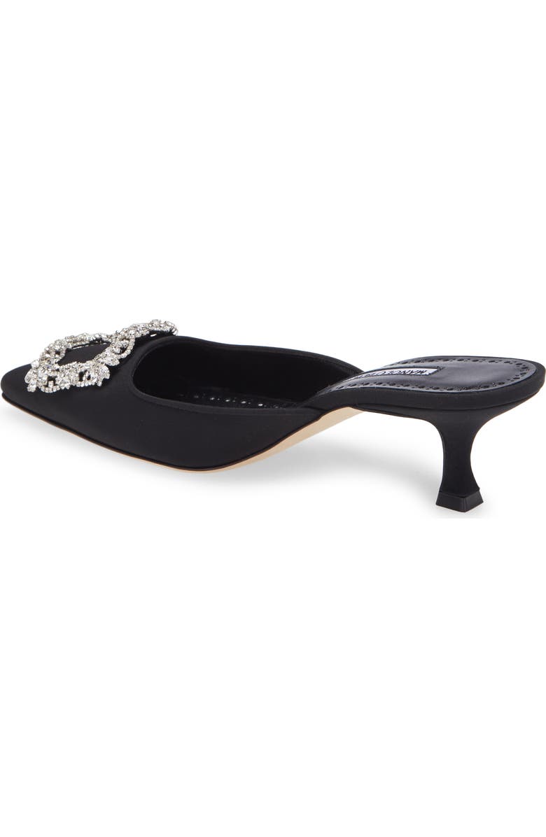 Manolo Blahnik Maysale Crystal Buckle Pointed Toe Mule, Alternate, color,