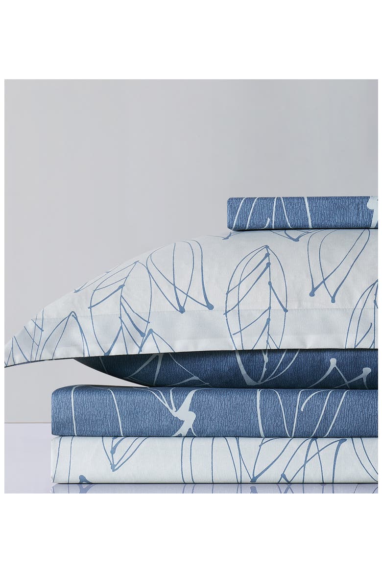 Luxury Premium Oversized Comforter Sets, Alternate, color, MODERN FOLIAGE BLUE