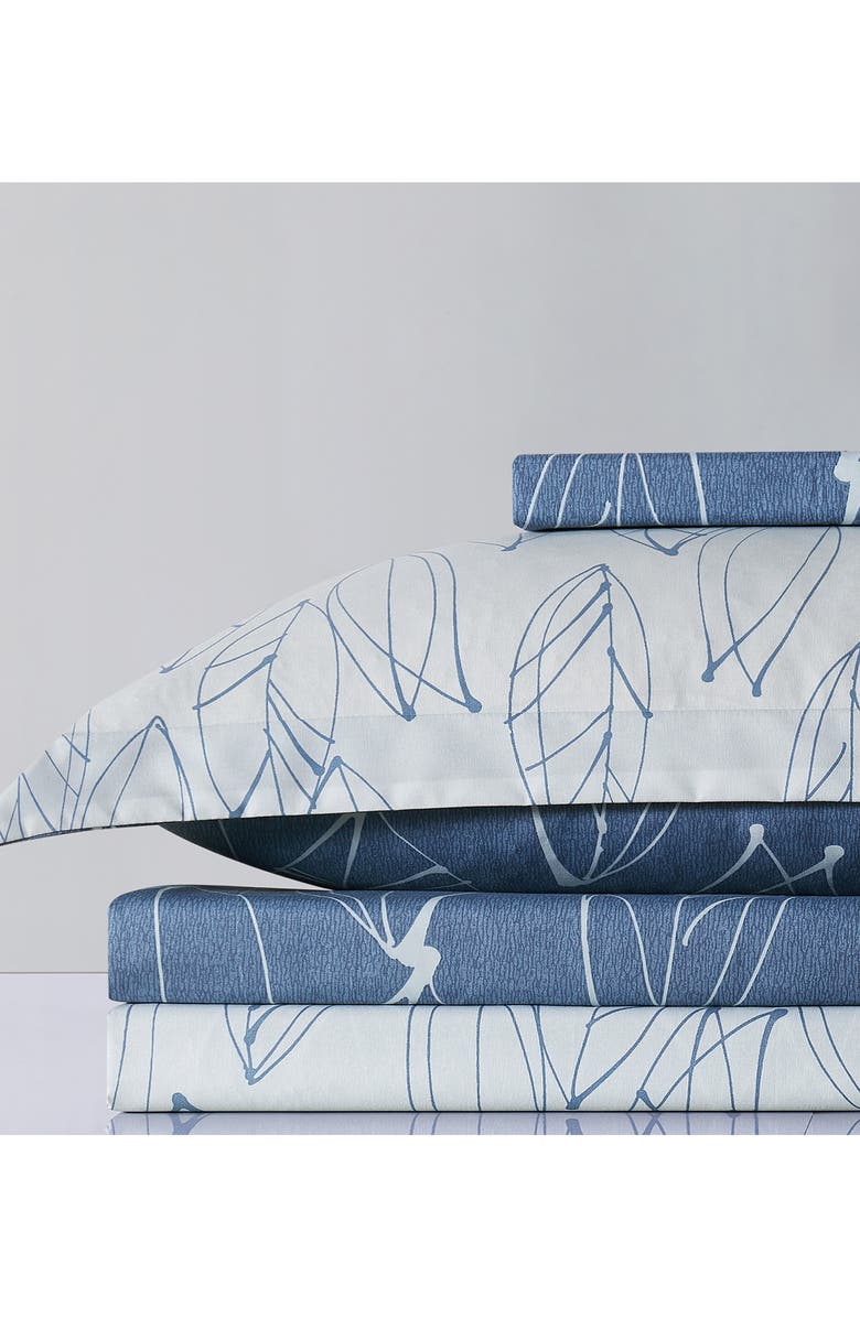 SOUTHSHORE FINE LINENS Luxury Premium Oversized Comforter Sets, Alternate, color, Modern Foliage Blue