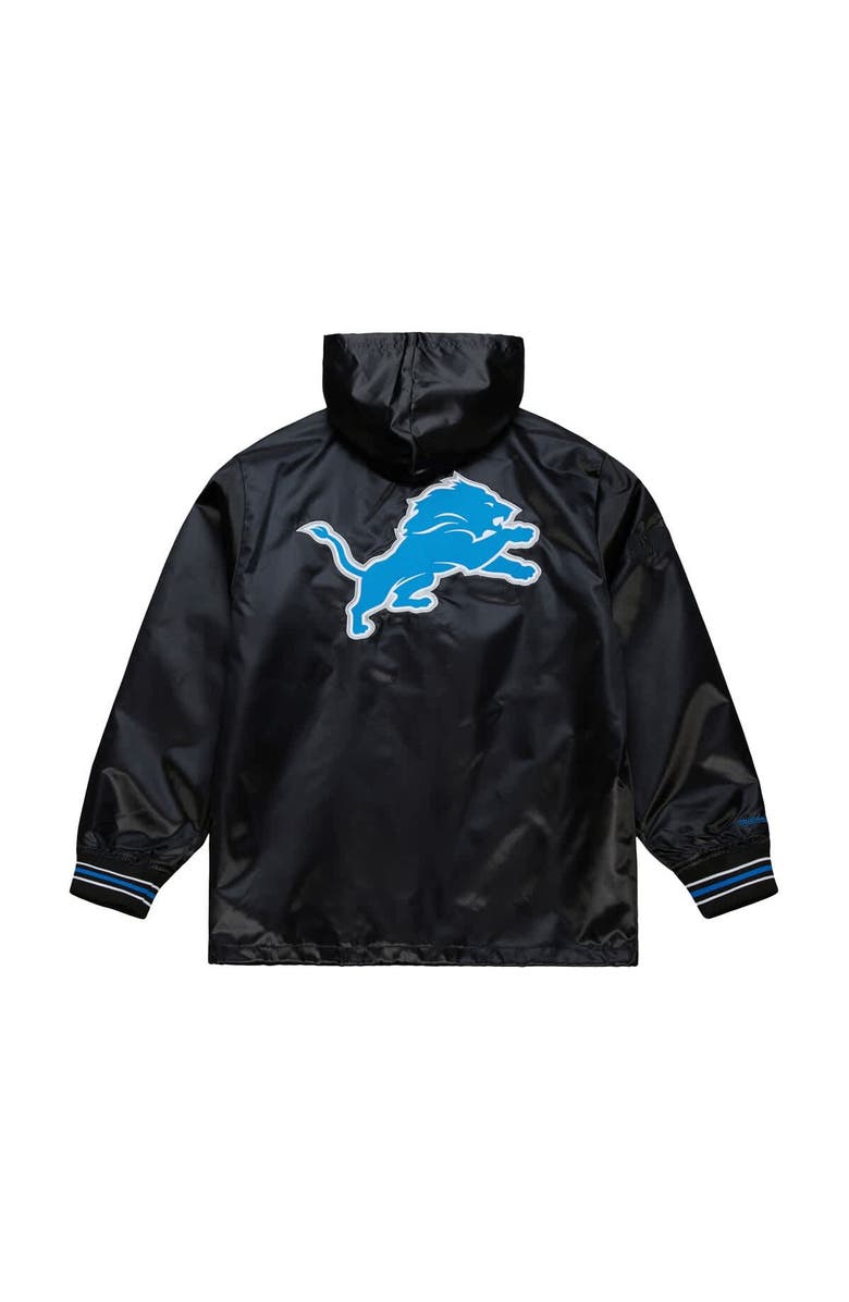 Mitchell & Ness Men's Mitchell & Ness Black Detroit Lions Downtown Satin Full-Snap Hooded Jacket, Alternate, color, Black