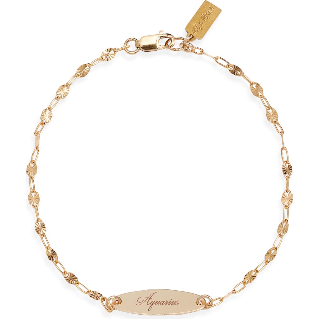 Set & Stones Engraved Zodiac Pendant