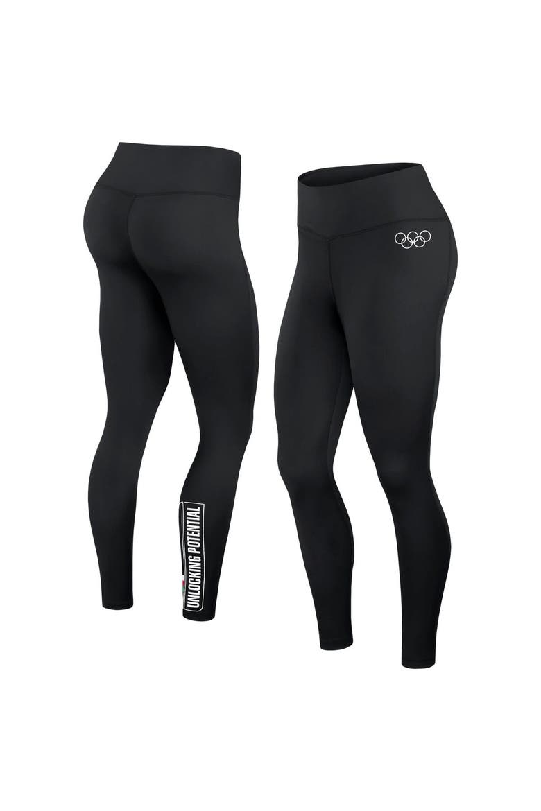 Women's Fanatics Branded Black Olympic Games Union Bar Side Down Leggings, Alternate, color, Black